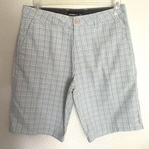 ONEILL thin stripe plaid flat front shorts multicolor gray size 32